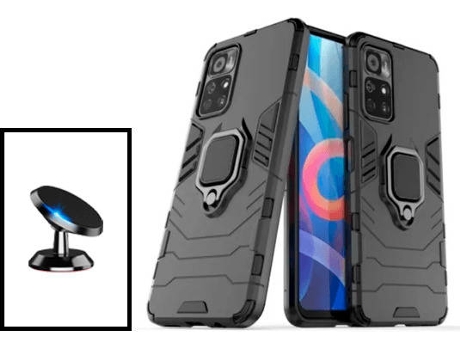 Kit Carcasa + Soporte Xiaomi Poco M4 Pro 5G GIFT4ME Negro