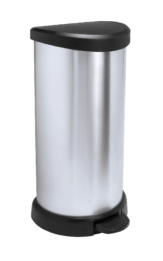 Curver 181125 Cubo de basura con pedal 40l plastico color plata 30.9 x 34.9 69.7 3253922150002 40