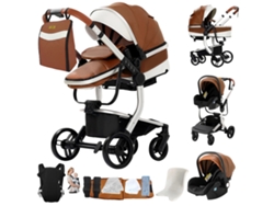 Cochecito de bebé, sistema de viaje 3 en 1, ruedas todoterreno, X518-caqui