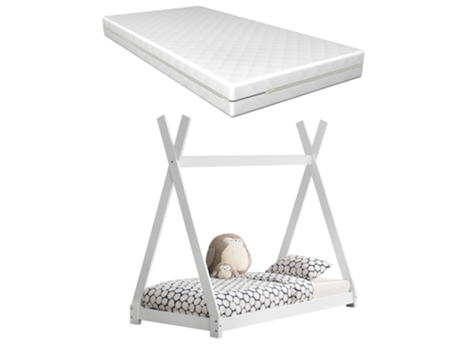 Estructura de Cama Infantil [EN.CASA] (Blanco - Madera - 80 x 160 cm)