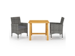 Juego de comedor de jardín gris Dkd Home Decor