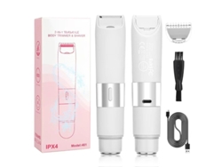 Aparador De Cabelo 2 Em 1 - Branco, Resistente À Água Ipx4, Carregamento Usb-c, Para O Corpo E Áreas Sensíveis