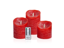 Velas Led Rojas Con Efecto De Llama Parpadeante | Vela De Cera Real A Pilas Con Llama Realista En Movimiento – Incluye 2 Mandos A Distancia