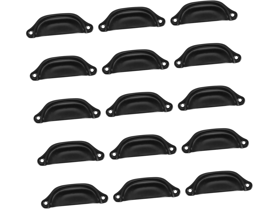 Tiradores De Hierro Negro Para Muebles, Juego 16 Unidades, Sencillo Y Práctico, Pomos Cajones Cocina