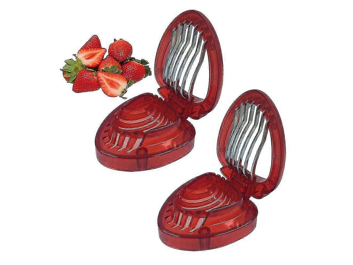 Cortador De Fresa Simply Slice, Herramienta De Cocina Con 7 Cuchillas De Acero Inoxidable Para Tartas Y Decoraciones