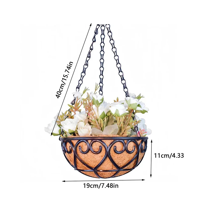 Maceta Redonda Colgante De Coco Creativa De 20 Cm Con Cadena, Para Decoración Del Hogar Con Plantas Verdes Y Araña.
