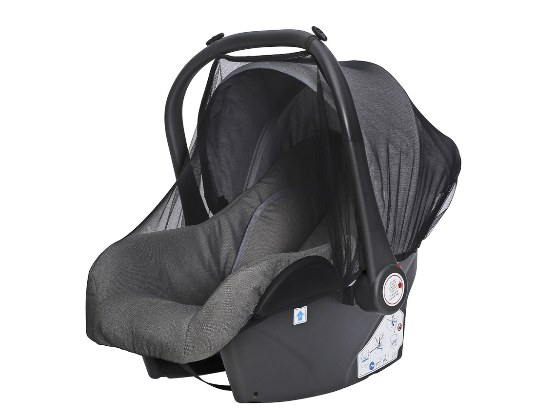 Funda para asiento de coche Chrui Baby con mosquitera, universal y transpirable (negro)