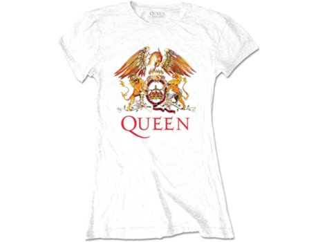 Camiseta ROCK OFF Queen - Classic Crest Blanco (Talla: L)