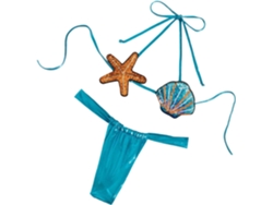 Traje De Baño De Mujer De Talle Bajo, Sin Espalda, Conjunto De Dos Piezas Con Estampado De Estrellas De Mar.