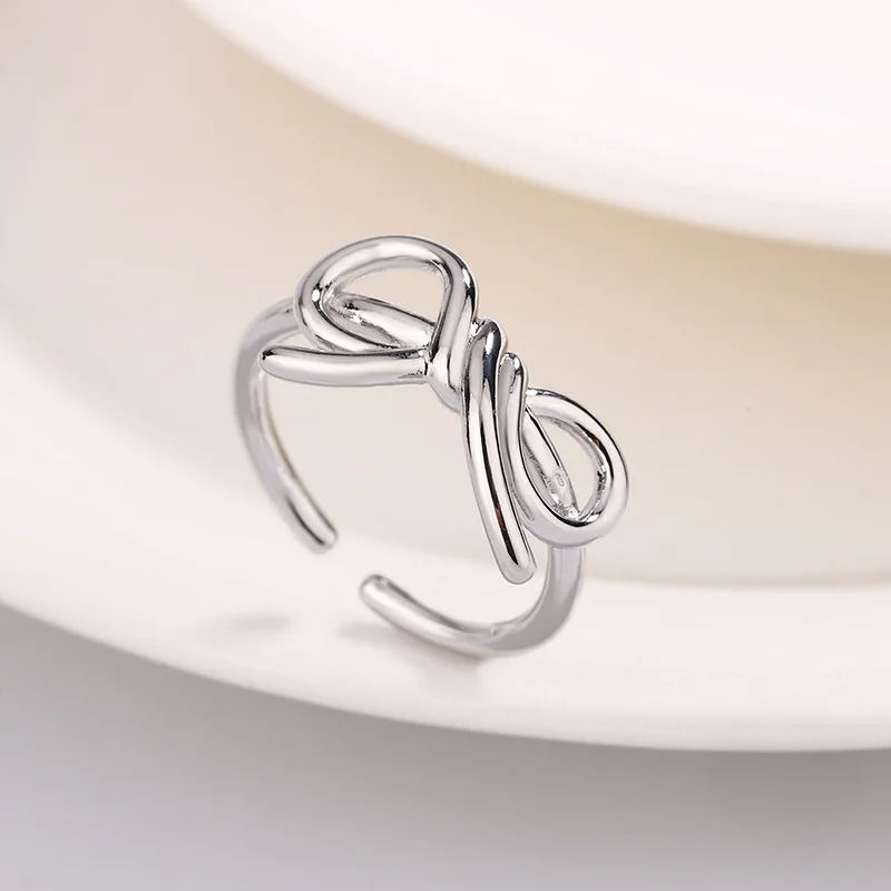 (plata) Anillo Abierto De Mariposa Bicolor De Plata Y Oro A La Moda