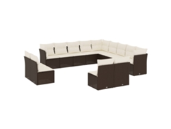 Maison Exclusive - Set De Sofás De Jardín Con Cojines 13 Piezas Ratán Pe Marrón