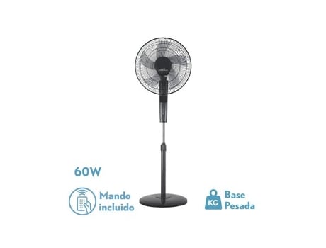 Ventilador de Pie Rayo Gris/Negro 60W Oscilante FABRILAMP