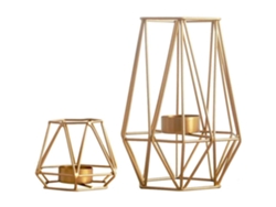 Juego de candelabros geométricos de hierro forjado, candelabros de té, decoración de mesa