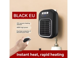 Calefactor eléctrico enchufable MDUG para uso doméstico con temporizador para un calentamiento rápido (negro, estándar europeo)