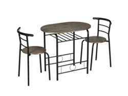 Mesa Bistró 3 Piezas Negro Compacto