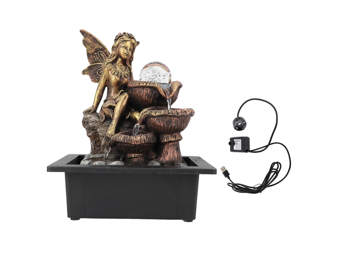Fuente De Mesa Silenciosa Con Efecto Cascada Y Luz Led Decorativa Usb Para Sala De Estar, Que Aumenta La Humedad.