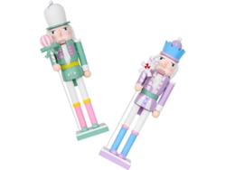 Adornos Navideños De Madera Con Forma De Cascanueces (2 Piezas)