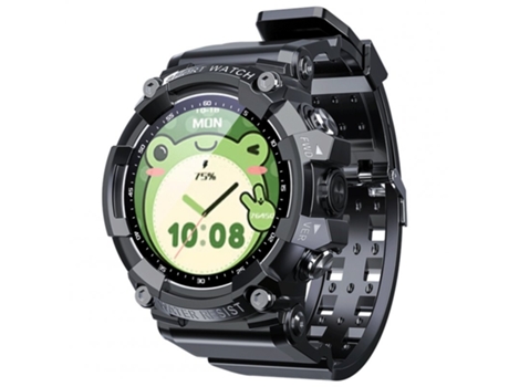 Smartwatch Lokmat Attack3 Sport Bluetooth Llamadas Reproductor de música Monitor de frecuencia cardíaca Pantalla táctil Negro