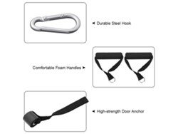 Juego de 5 correas de ejercicio con anclajes para puerta