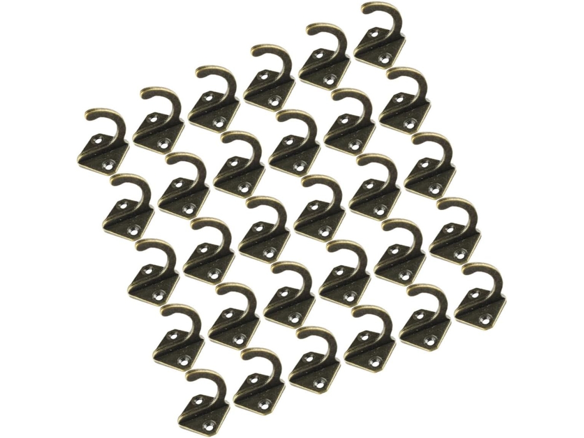 30 Ganchos Pared Aleación Dorado Compactos Ahorran Espacio Bolsos Sombreros Dormitorio Estar Zinc Sala
