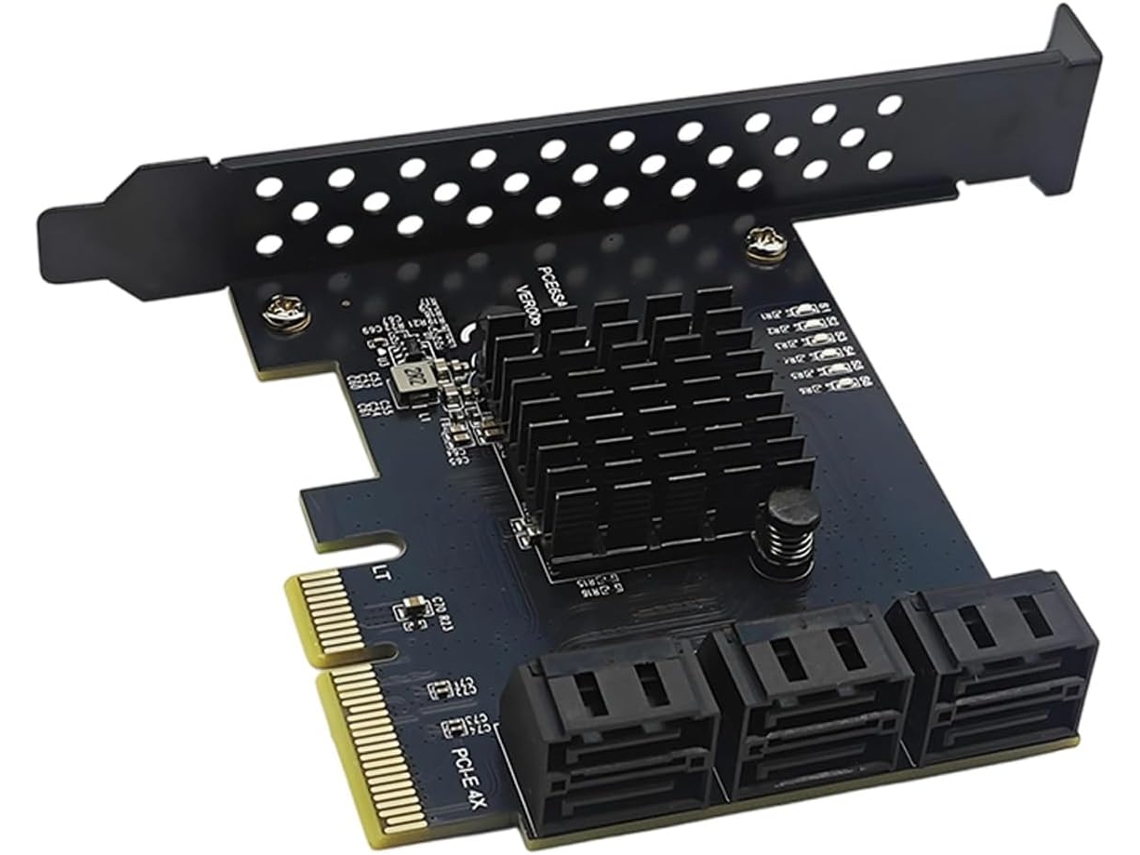Tarjeta Controladora Sata3.0 Para Ranura Pcie 1x/4x, Adaptador De 6 Puertos Y 6 Gbps