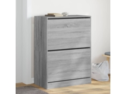 Mueble Zapatero | Armario Zapatero 2 Cajones Abatibles Gris Sonoma 80x42x108 Cm