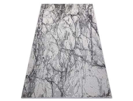 Alfombra Noble Moderna 9962 65 Mármol, Roca - Structural Dos Niveles de Vellón Crema / Gris (120 x 170 cm)