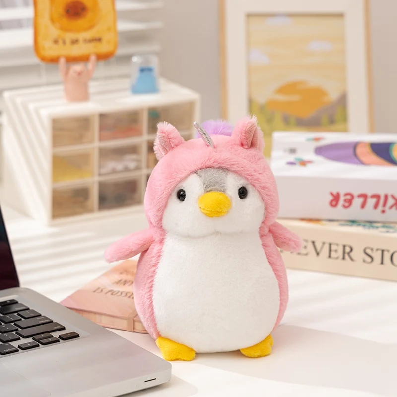 (burdeos, 20 Cm) Lindo Peluche Realista De Pingüino De Anime Con Diseño De Dibujos Animados