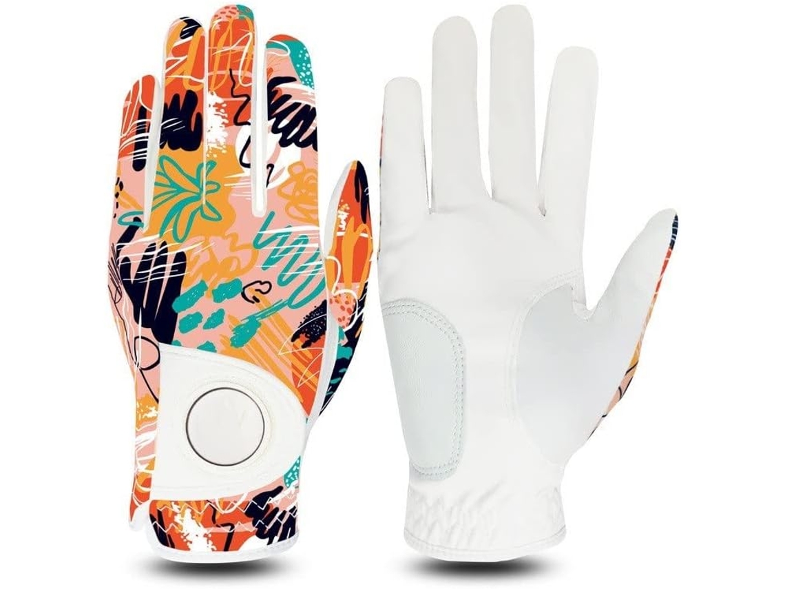 Guantes de golf de cuero genuino, estampados, talla S, MS/BRAND