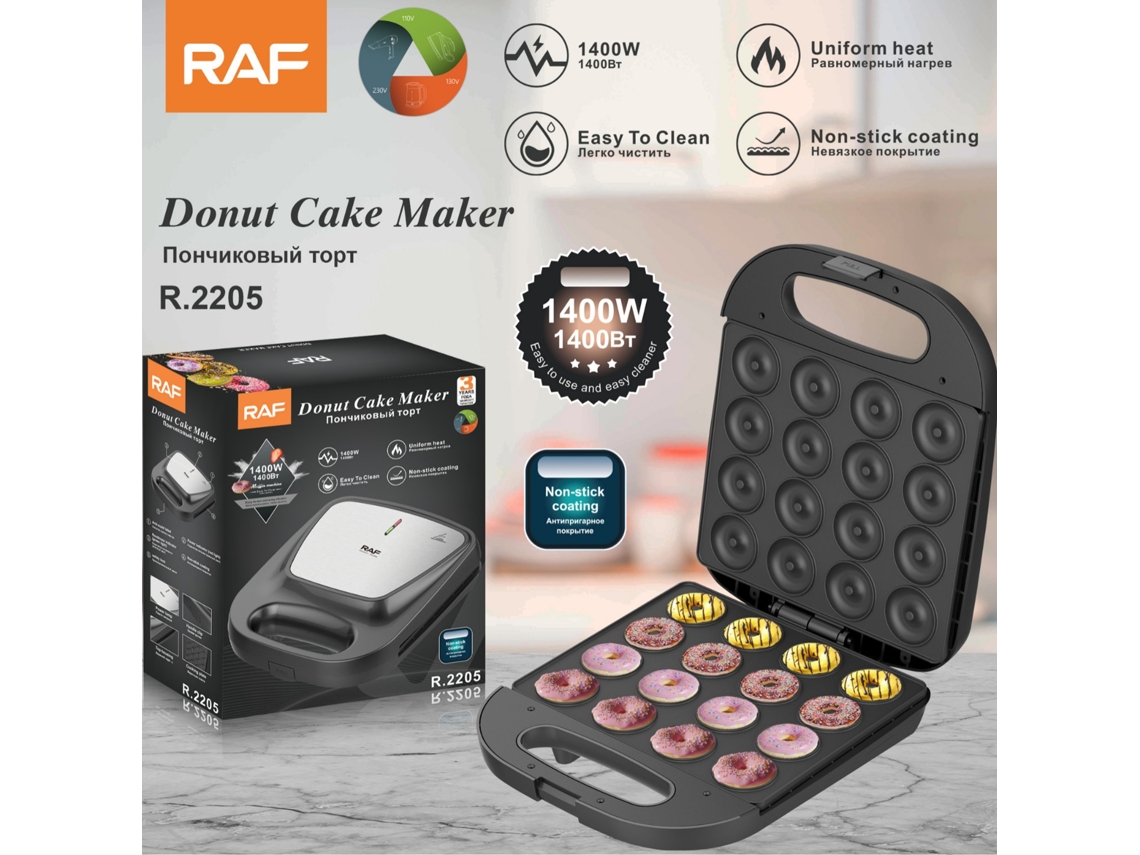 Máquina de donas Euro Gauches Home, para desayunos, con 16 agujeros, para repostería ligera.