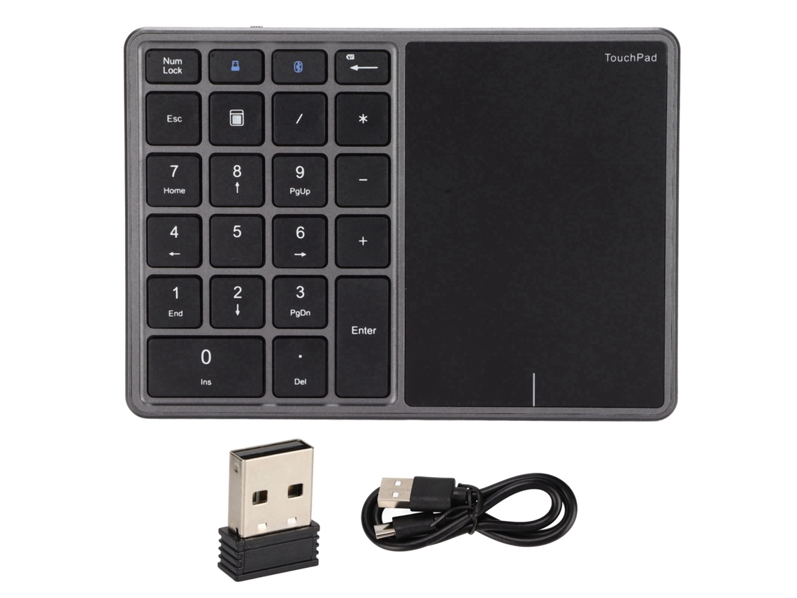 Teclado numérico inalámbrico de 22 teclas, USB tipo C