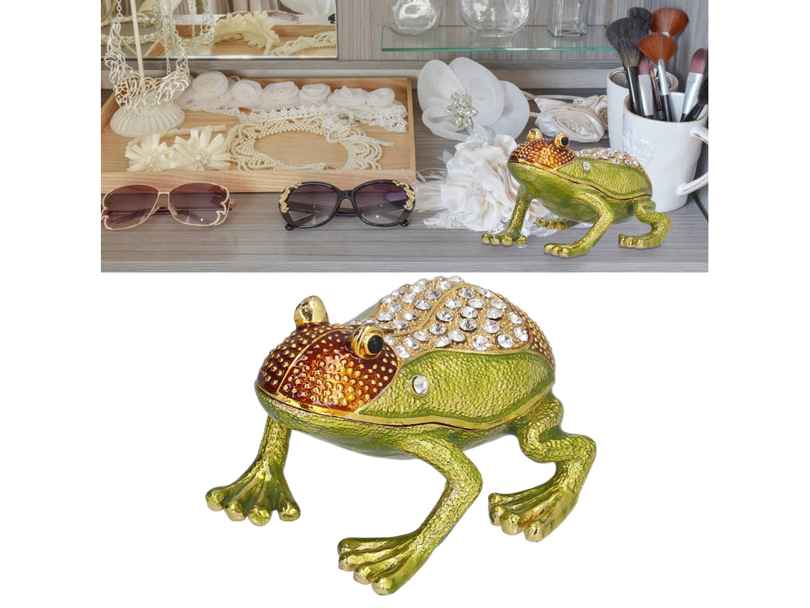 Bonita Caja De Almacenamiento De Joyas Con Forma De Animal Y Diamantes De Imitación Para Joyas, Decoración De Mesa