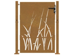 Puerta De Jardín VIDAXL Marrón Acero (105x130 cm)