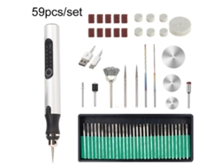 (plata) 59 Piezas/juego De Mini Taladro Inalámbrico Portátil Recargable Por Usb