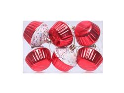 Adornos navideños, adornos pequeños, regalos navideños. Diseños de pasteles Nine Yunzii (paquete de 6).