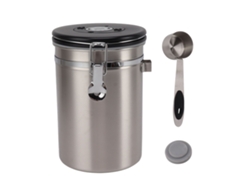 Recipiente Hermético De Acero Inoxidable Para Almacenar Granos De Café Con Cuchara, 1,8 L, Color Plata.