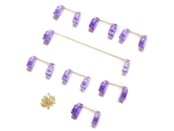 Estabilizador Para Teclado Mecánico 6.25u/2u Con Cables Y Tornillos Dorados Para Proyectos De Bricolaje - Morado Transparente