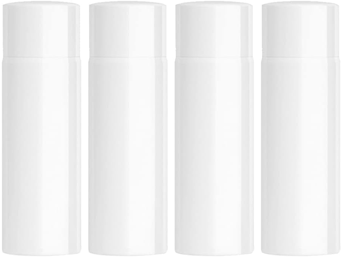 Juego de 4 frascos dispensadores de cosméticos, reutilizables y vacíos, ideales para lociones y productos de viaje.