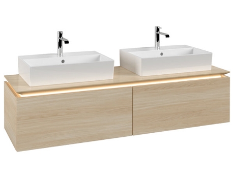 Villeroy &amp Boch Legato Vanity unit B676 1600x380x500mm 2 lavabos iluminación LED