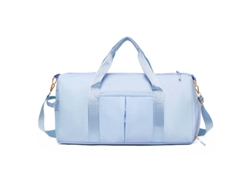 Bolsa de viaje deportiva y fitness, impermeable, con compartimento para zapatos y separadores para artículos secos y húmedos, azul claro Hexinyigjly