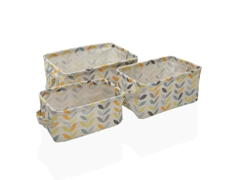 Juego de Cestas Versa Erin Rectangular 28 x 18 x 14 cm Textil