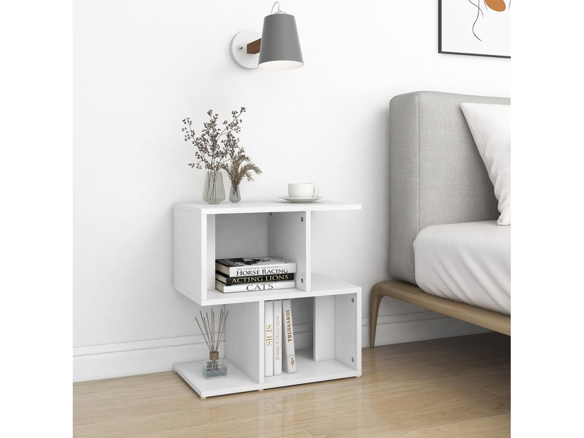 Mesitas de Noche LOVELY HOME Mesinha 2 Pcs 50X30X51,5 Cm Contraplacado Branco