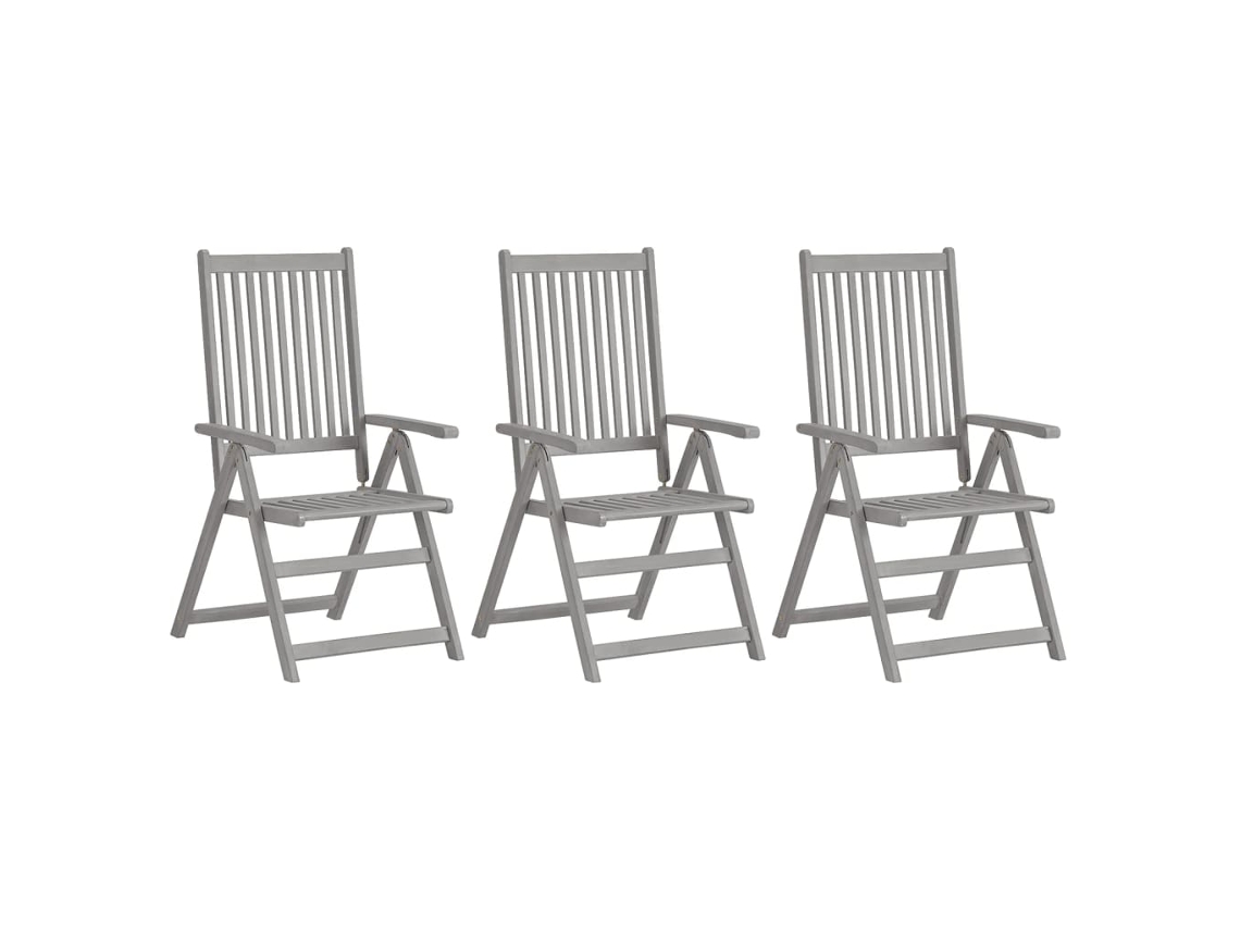 Maison Exclusive - Sillas Reclinables Jardín Y Cojines 3 Uds Madera Maciza Acacia