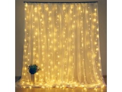 (luz Cálida 4x3m) Cadena De Luces Led En Forma De Lágrima, 8 Modos