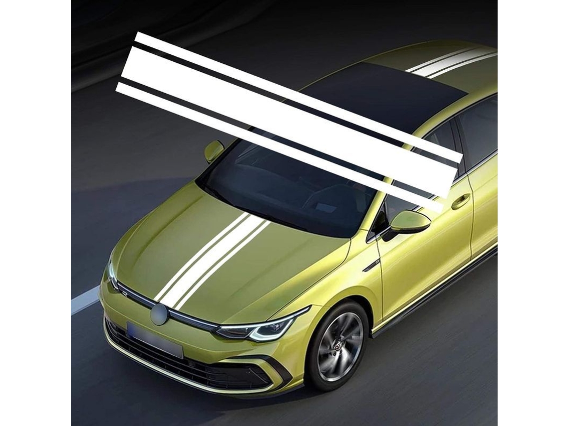 Sticker de Rayas para Capó de Coche Material Vinilo Impermeable Fácil Instalación Y Remoción