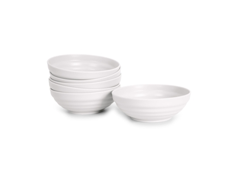 Juego de 6 Boles Plastic Forte Classic de 450 ml Reutilizables. Ideal Fiestas. Blanco