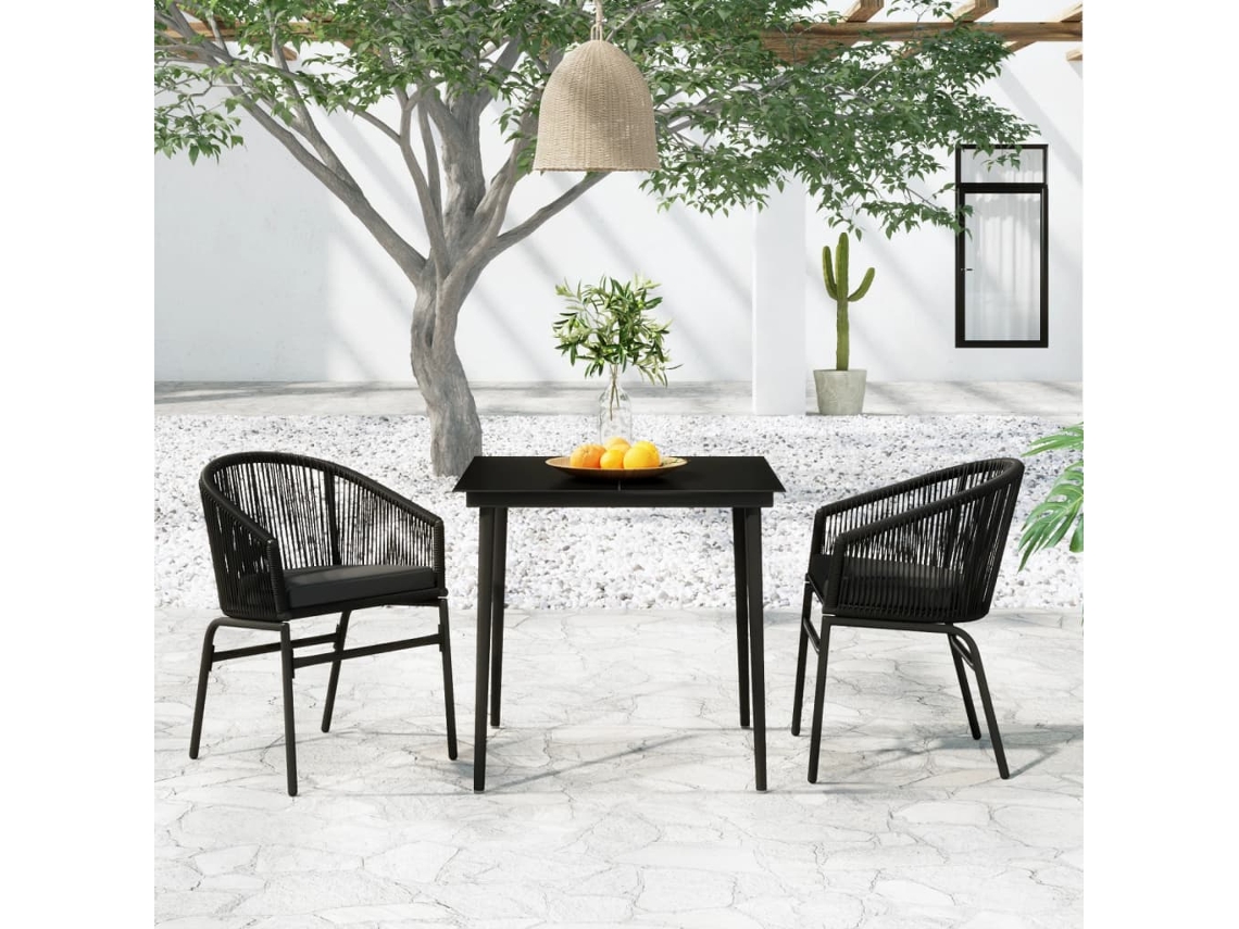 Juego de comedor de jardín de 3 piezas DKD Home Decor en negro