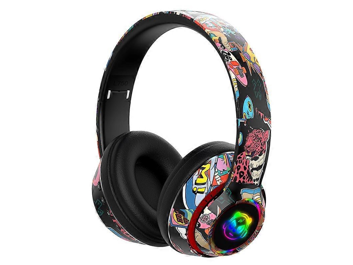 Auriculares De Grafiti Con Bluetooth 5.1 Para Dj, Inalámbricos, Con Micrófono Y Luz Led Rgb Para Niños, Para Pc Y Con Tarjetero.