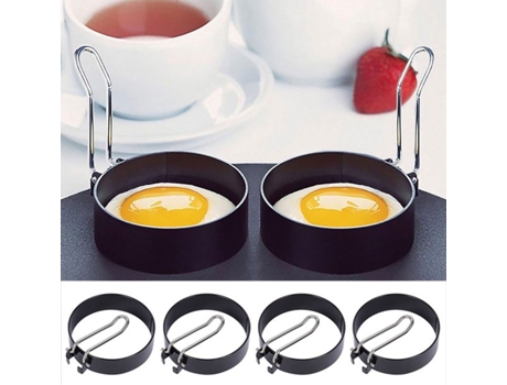 Molde moldeador de anillo de cocina para tortitas de huevo frito de sartén de acero inoxidable de 4 piezas