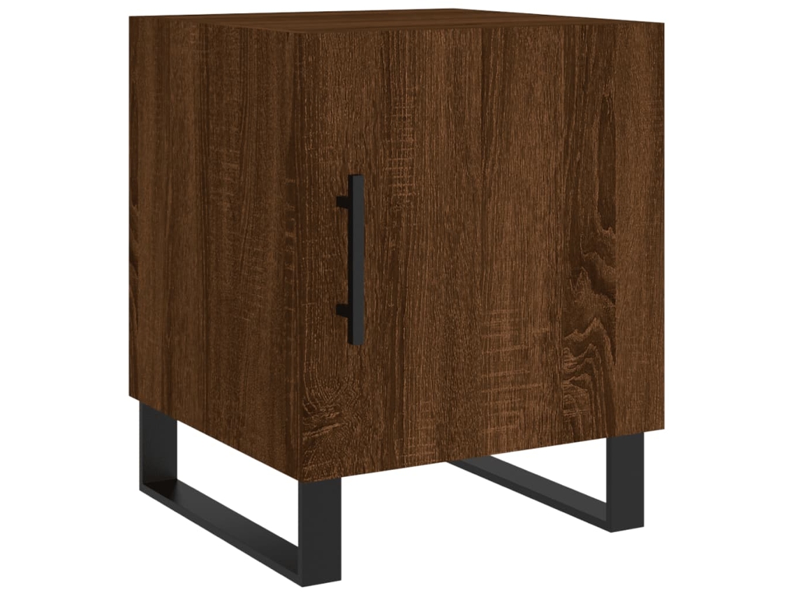 Maison Exclusive - Mesita De Noche Madera De Ingeniería Marrón Roble 40x40x50 Cm